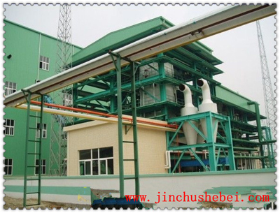 不可忽視的油料預(yù)處理(圖1) 大豆油預(yù)榨浸出生產(chǎn)線外景局部圖